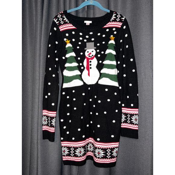 Ugly Christmas Sweater Dress Xmas Size Medium - Picture 1 of 3